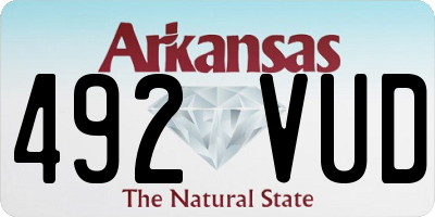 AR license plate 492VUD
