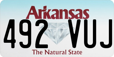 AR license plate 492VUJ