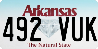 AR license plate 492VUK