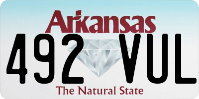 AR license plate 492VUL