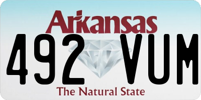 AR license plate 492VUM