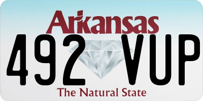 AR license plate 492VUP