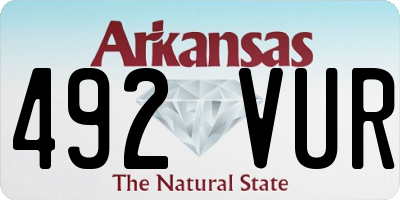 AR license plate 492VUR