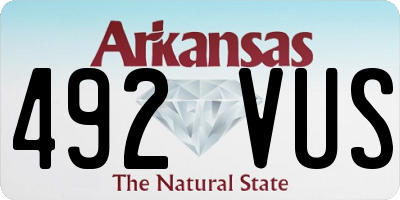 AR license plate 492VUS