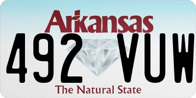 AR license plate 492VUW