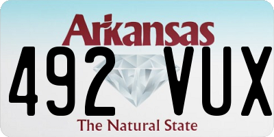 AR license plate 492VUX