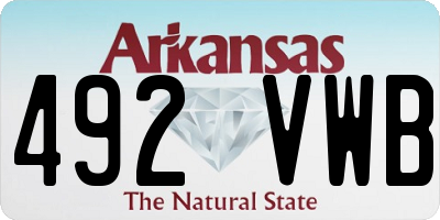 AR license plate 492VWB