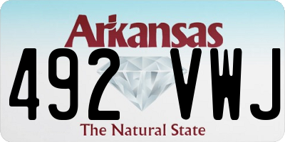 AR license plate 492VWJ