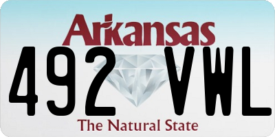 AR license plate 492VWL