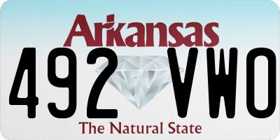AR license plate 492VWO