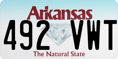 AR license plate 492VWT