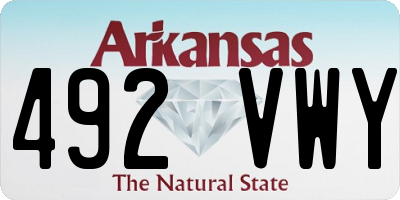 AR license plate 492VWY