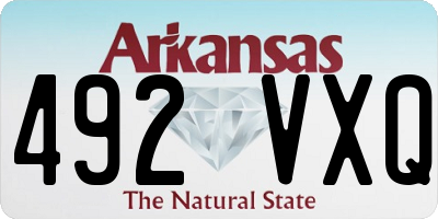 AR license plate 492VXQ