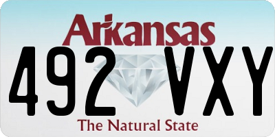AR license plate 492VXY