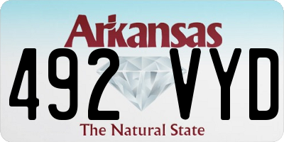 AR license plate 492VYD