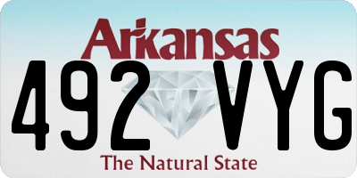 AR license plate 492VYG