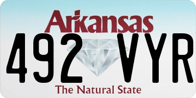 AR license plate 492VYR