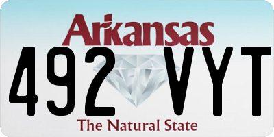 AR license plate 492VYT