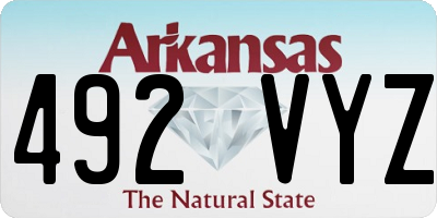 AR license plate 492VYZ