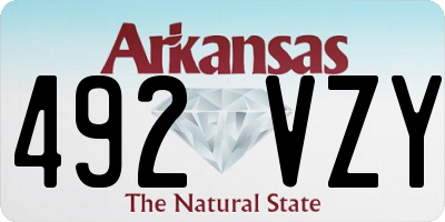 AR license plate 492VZY
