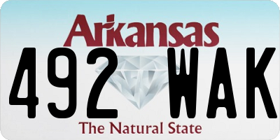 AR license plate 492WAK