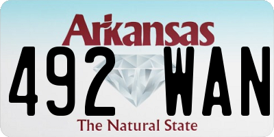 AR license plate 492WAN