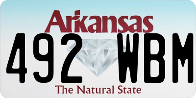 AR license plate 492WBM