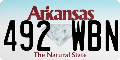 AR license plate 492WBN
