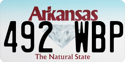 AR license plate 492WBP