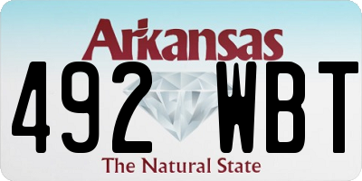 AR license plate 492WBT