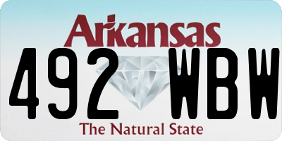 AR license plate 492WBW