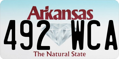 AR license plate 492WCA
