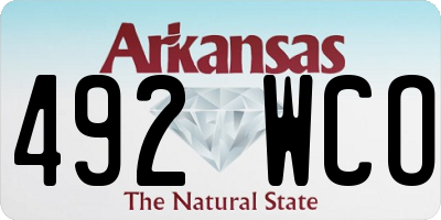 AR license plate 492WCO