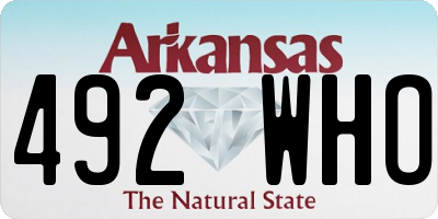 AR license plate 492WHO