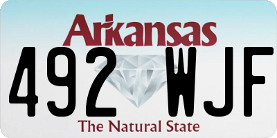 AR license plate 492WJF