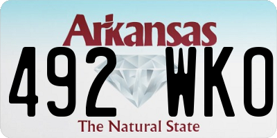 AR license plate 492WKO