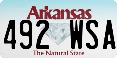AR license plate 492WSA