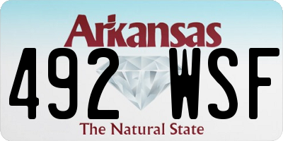 AR license plate 492WSF