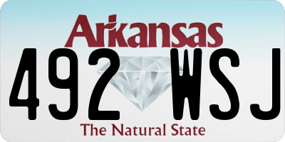 AR license plate 492WSJ