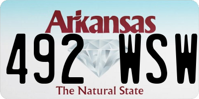 AR license plate 492WSW