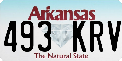 AR license plate 493KRV