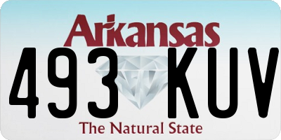 AR license plate 493KUV