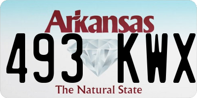 AR license plate 493KWX