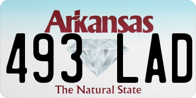 AR license plate 493LAD