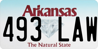 AR license plate 493LAW