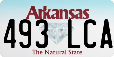 AR license plate 493LCA
