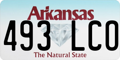 AR license plate 493LCO