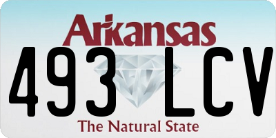 AR license plate 493LCV