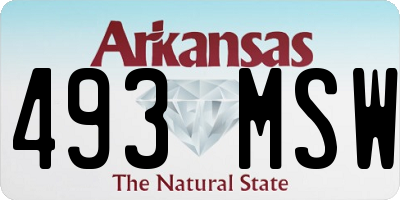AR license plate 493MSW