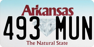 AR license plate 493MUN